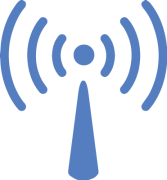 blue clipart icon of a cell signal tower